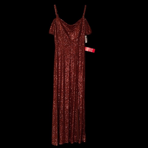 NWT Nightway Bronze Sequin Maxi Dress - Picture 6 of 10